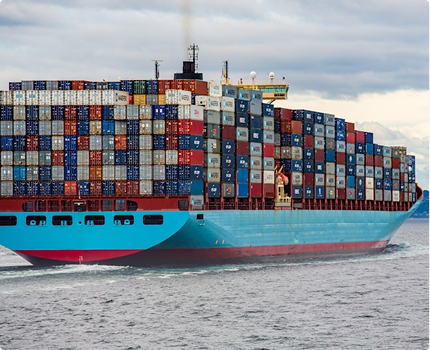 Cargo vessel at sea